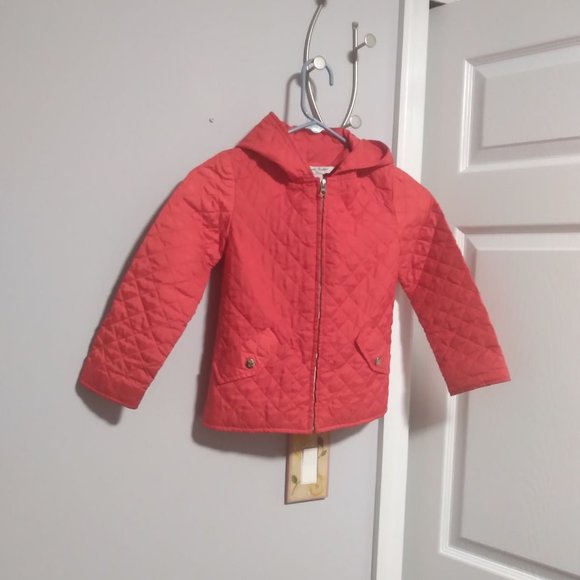Girls Quilted Brooks Brothers Hooded Jacket Sz S - Picture 1 of 3